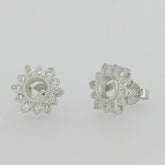 Sterling Silver Semi Mount Earrings Setting Round Rd 5x5mm White Topaz L483E483W - Syzjewelry